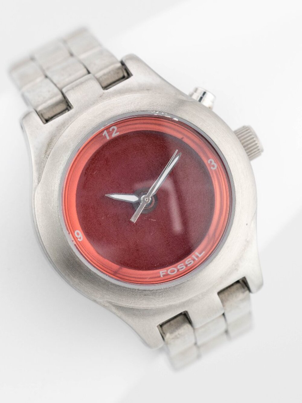 Fossil LI2293 Collegiate Red Dial Quartz Analog Men's Watch New Battery